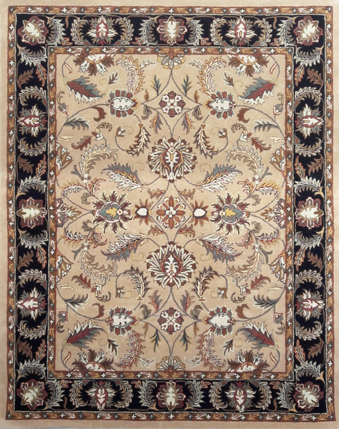 Mistico Traditional Floral Beige Wool Handmade Persian Carpet 8' x 10'