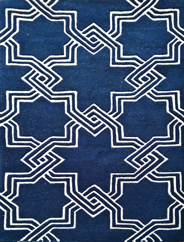 Parker Modern Geometric Blue Handmade Carpet 63529