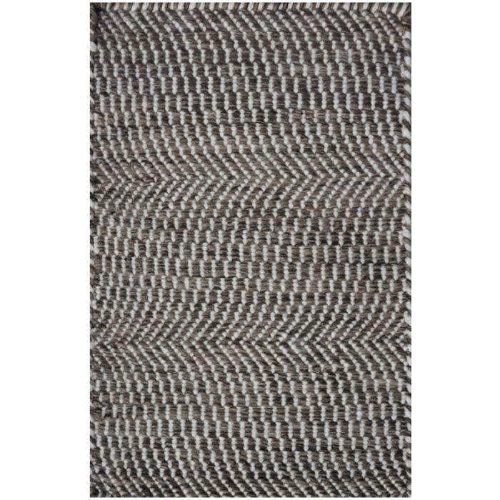 Rugsville Waves Brown Hand Made Wool Dhurrie Rug