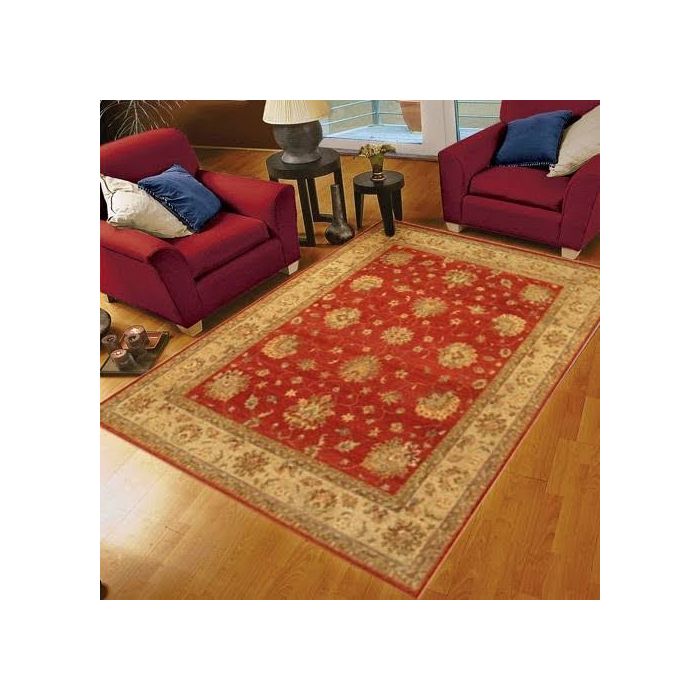 Rugsville Antique Persian Vegetable dyes Red Wool Carpet-8' x 10'