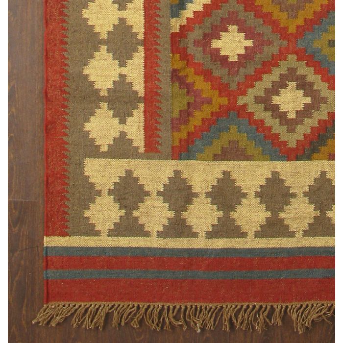 Rugsville Dhurrie Southwestern Multi Wool Handmade 13703 6x9 Rug