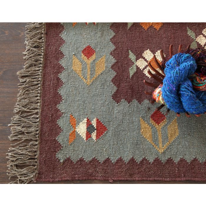 Rugsville Dhurrie Southwestern Multi Wool Handmade 13717 4x6 Rug
