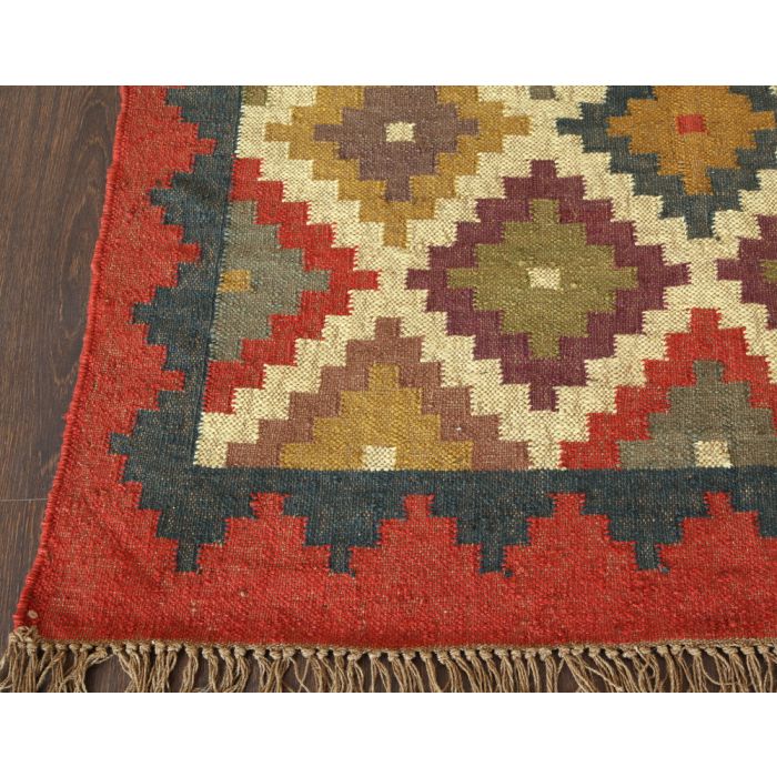 Rugsville Dhurrie Southwestern Multi Wool Handmade 13731 4x6 Rug