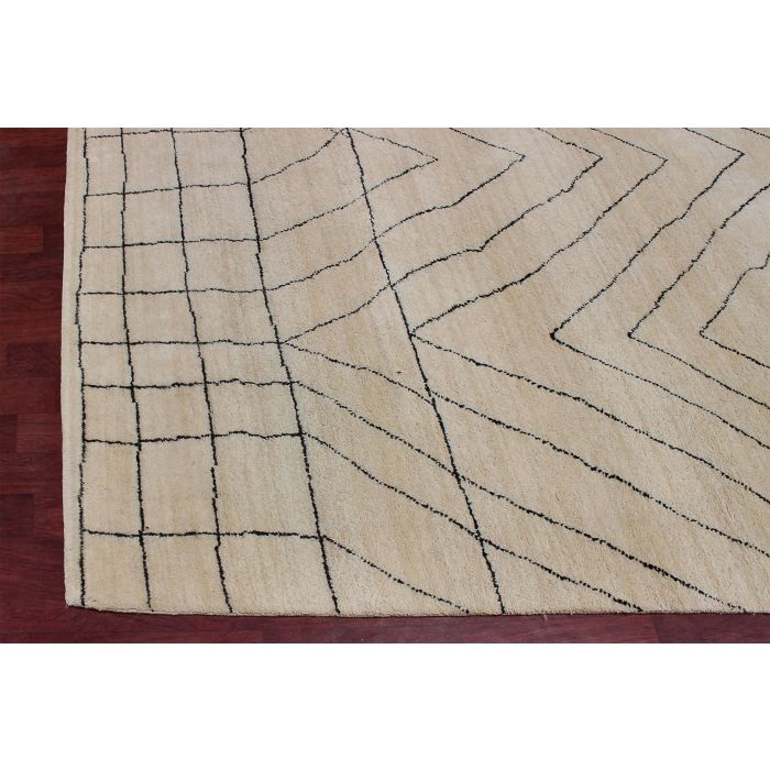 Rugsville Moroccan Beni Ourain Taza Beige Rug 13788 9x12