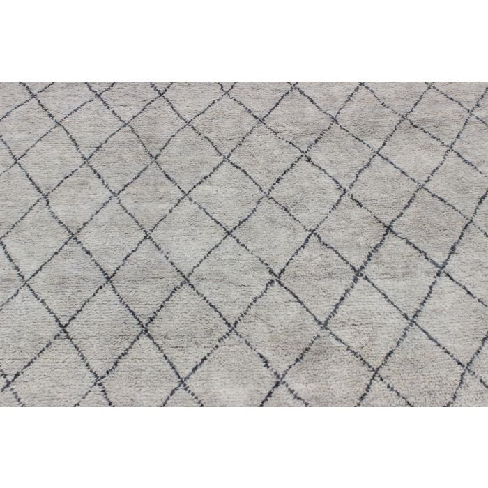 Rugsville Moroccan Beni Ourain Zag Gray Charcoal Rug 13787 6x9
