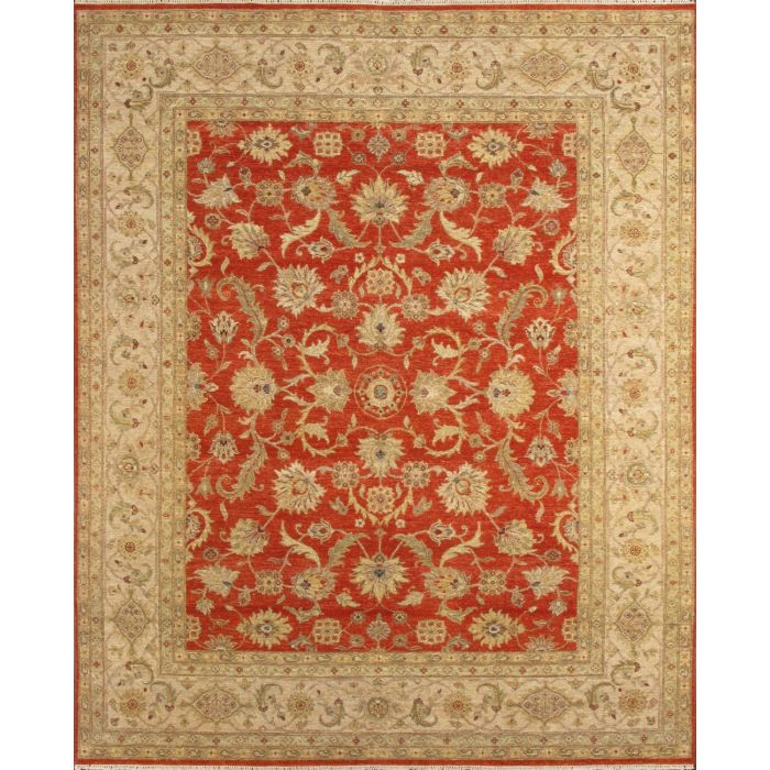 Rugsville Ziegler Traditional Floral Red & Rust Wool Carpet 6'x9'