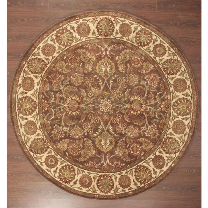Rugsville Mumtaz Agra Light Brown Beige Wool Rug 10448 7x7