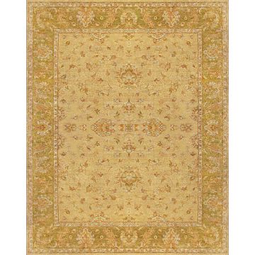Rugsville Vegetable Dyes Traditional Floral Ivory Wool Carpet 8' x 10'