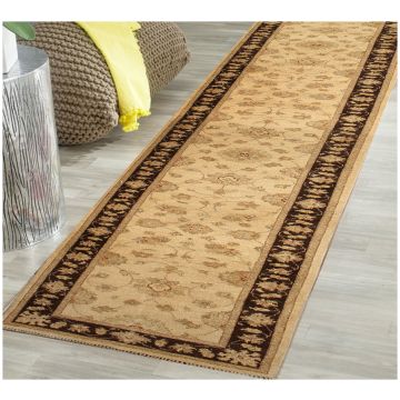 Rugsville Ziegler Floral Hand Knotted Beige Wool Carpet 2'6" x 20'