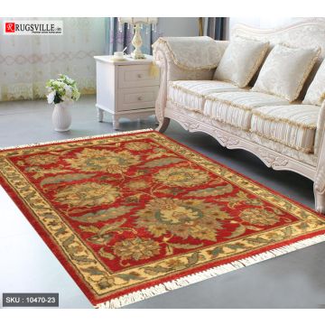 Rugsville Agra Rust Gold Wool Carpet 2' x 3'