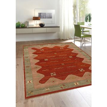 Rugsville Gabbeh Tribal Wool Rust Brown Carpet 11186