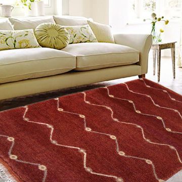 Rugsville Gabbeh Tribal Wool Red Carpet 11187