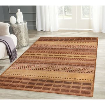 Rugsville Tibetan Modern Brown Wool Carpet 13017
