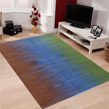 Rugsville Turkish Modern Multi Fuschia Flatweave Wool Carpet 19068 5' x 8'