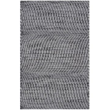 Rugsville Waves GrayHand Made Wool Dhurrie Carpet