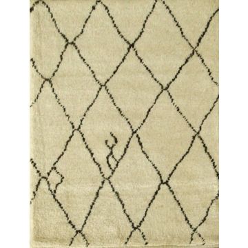 Rugsville cozy hand knotted ivory wool moroccan Carpet 2' x 3'