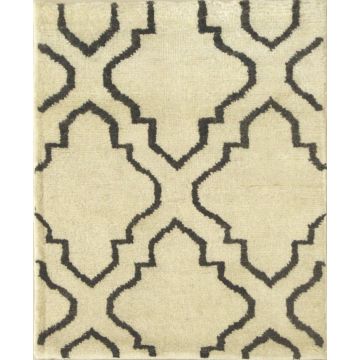 Rugsville fleecy hand knotted ivory wool moroccan Carpet 2' x 3'