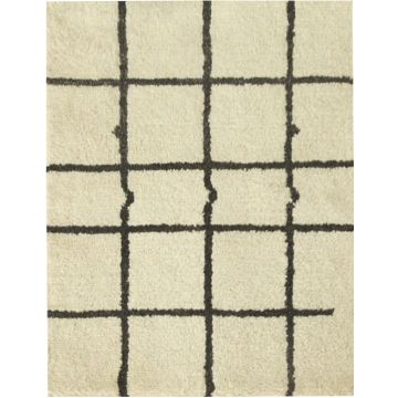 Rugsville Flabby hand knotted ivory wool moroccan Carpet 2' x 3'