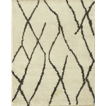Rugsville mushy hand knotted ivory wool moroccan Carpet 2' x 3'