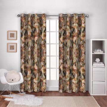 Rugsville Cotton Paisley Black Handmade Jaipur Kantha Quilted Curtain 7 Feet