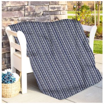 Rugsville Fine Cotton Stripe Blue Bedspread Kantha Quilt 60" X 90" 