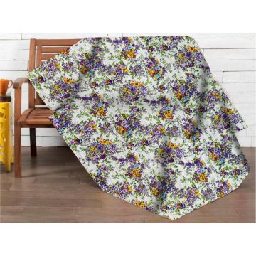 Rugsville Handmade Floral White Queen Cotton Kantha Quilt 60" X 90"