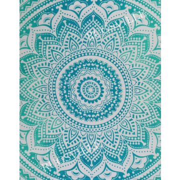 Rugsville Wall Hanging Mandala  Room Decoration Ombre Flower Green Tapestry 84 X 54 Inches