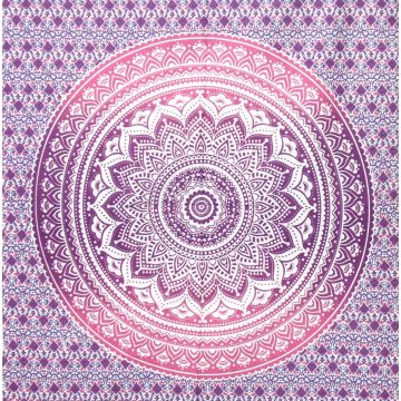Rugsville Wall Hanging Mandala  Room Decoration Ombre Flower Pink Tapestry 84 X 54 Inches