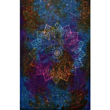 Rugsville Wall Hanging Mandala  Room Decoration Star Elephant Mandala Multi Color Tapestry 84 X 54 Inches