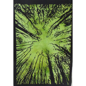Rugsville Wall Hanging Mandala  Room Decoration Dark Forest Locust Tree Green Tapestry 84 X 54 Inches