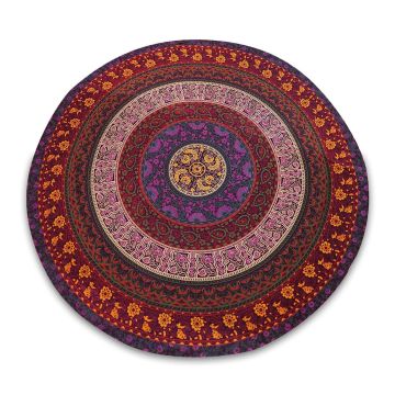 Rugsville Mandala Bohemian Psychedelic Beach Yoga Garden Throw Towel Mat Dacota Multi Color Round Tapestry 50 inches