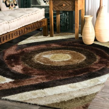 Rugsville Zara Contemporary Abstract Multi Handmade Shag Carpet 5' x 7'