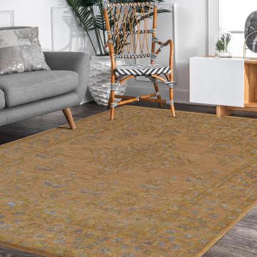 Rugsville Beige Traditional Hand Knotted wool Persian Carpet 63353