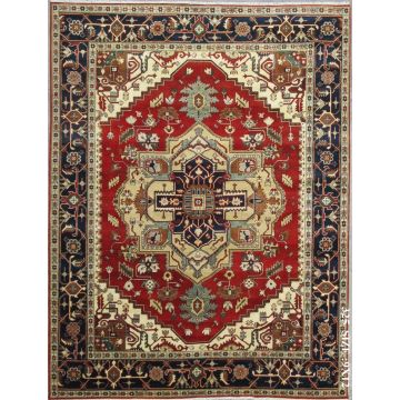 Rugsville Traditional Serapi Red & Rust Wool Persian Carpet 63408