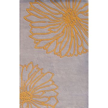Addison Modern Floral Ivory Handmade Carpet 8' x 10'