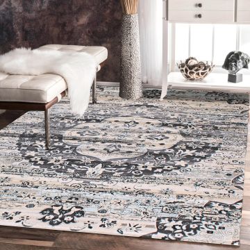 Rugsville Can Transitional Gray Floral Designer Persian Carpet 5'3" x 7'6"