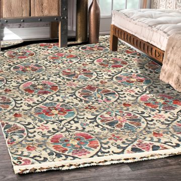 Rugsville Duman Multi Floral Transitional Carpet 5'3" x 7'6"