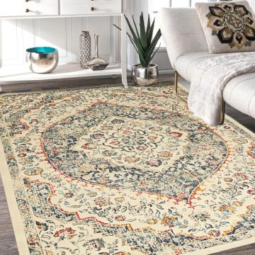 Rugsville Erol Transitional Ivory Oriental Persian Carpet 5'3" x 7'4"