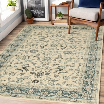 Rugsville Alibek Vintage Gray Floral Persian Carpet 5'1" x 7'6"