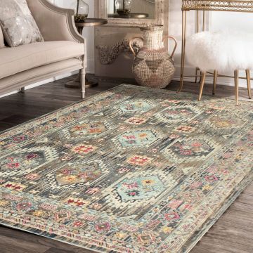 Rugsville Arystanbek Tribal Brown Floral Persian Carpet 5'3" x 7'7"
