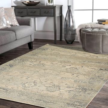 Rugsville Xerxes Vintage Beige Floral Persian Carpet 5'4" x 7'4"