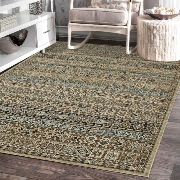 Rugsville Waverly Transitional Beige Floral Persian Carpet 5'1" x 7'6"