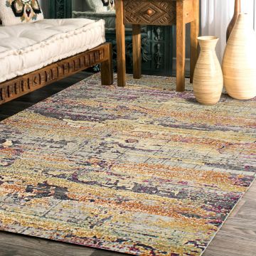 Rugsville Rowen Multi Abstract Modern Carpet 5'3" x 7'5"