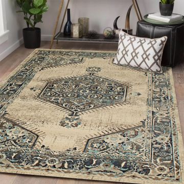 Rugsville Renzo Ivory Oriental Persian Carpet 5'3" x 7'8"