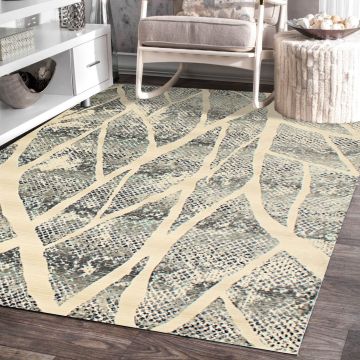 Rugsville Langley Gray Graphic Modern Carpet 5'3" x 7'6"