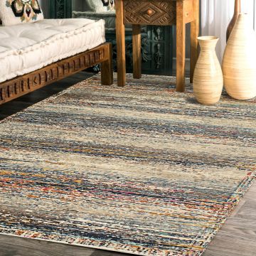 Rugsville Lake Multi Abstract Modern Carpet 5'4" x 7'5"
