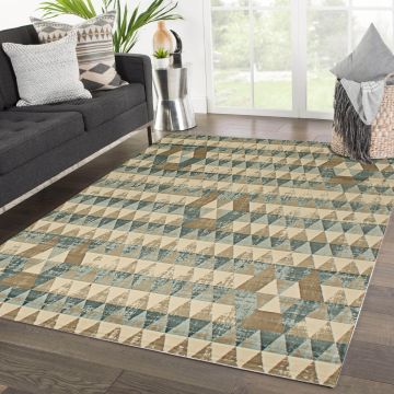 Rugsville Kalani Beige Graphic Modern Carpet 5' x 7'7"