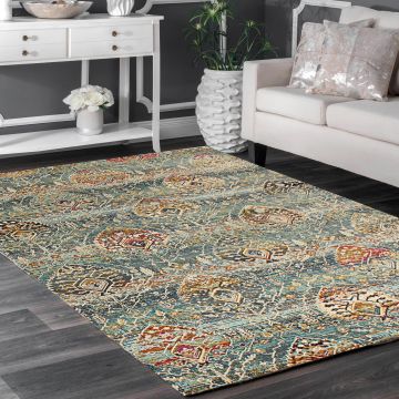 Rugsville Mikaela Multi Floral Designer Transitional Carpet 5'3" x 7'5"