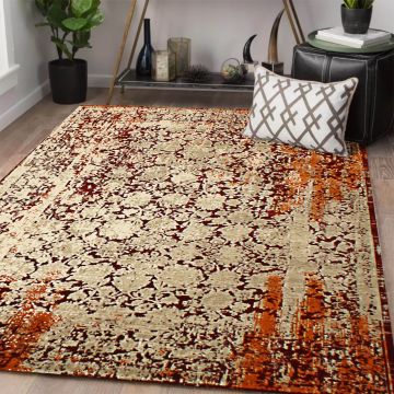 Rugsville Skyler Floral Red Persian Carpet 5'1" x 7'8"