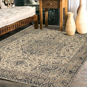 Rugsville Lilyana Oriental Ivory Persian Carpet 5'3" x 7'7"